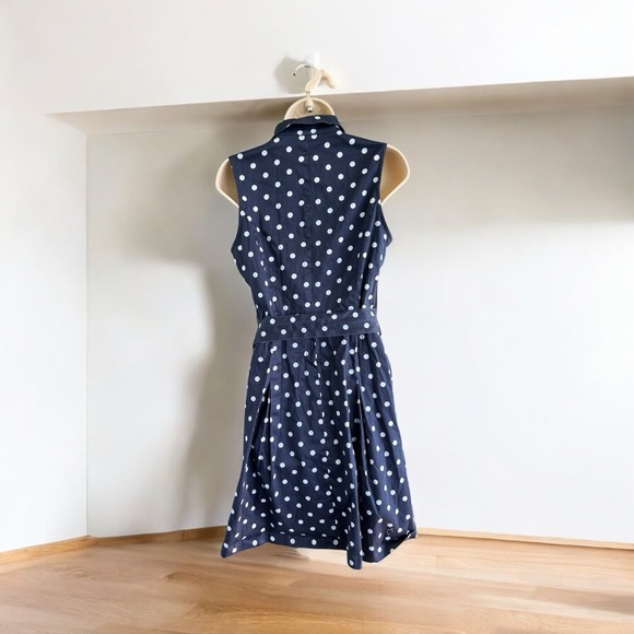 Chaps Women’s Navy White Polka Dot Dress - Picture 4 of 5